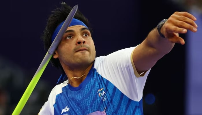 Neeraj Chopra of India in action at the Paris 2024 Olympics. —Reuters