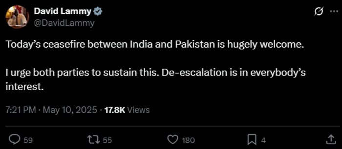 World leaders welcome Pakistan-India ceasefire