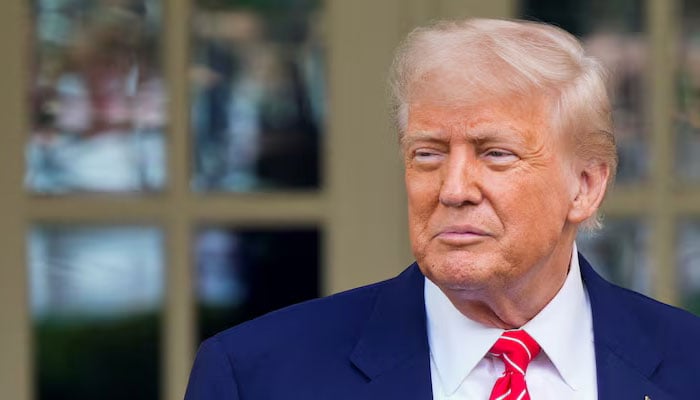 US President Donald Trump looks on as he gives remarks outside the West Wing at the White House in Washington, DC, US, May 8, 2025. — Reuters