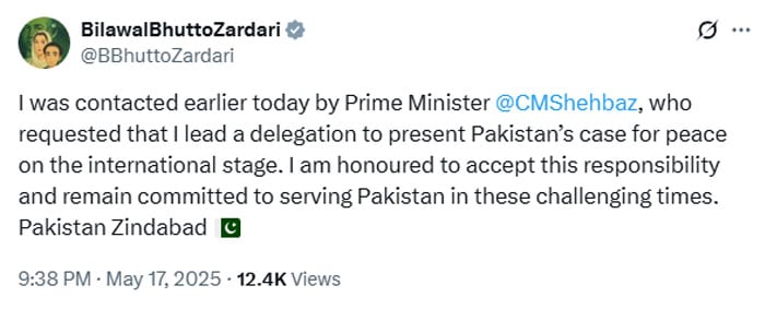 Bilawal to lead state-level peace delegation abroad at PM Shehbazs request