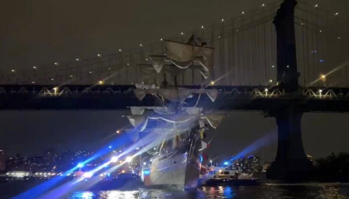 A ship sailing near a bridge. — AFP/File