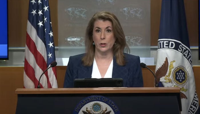 US State Department spokesperson Tammy Bruce addressing the weekly press briefing on June 10, 2025. — YouTube/US Department of State/Screengrab